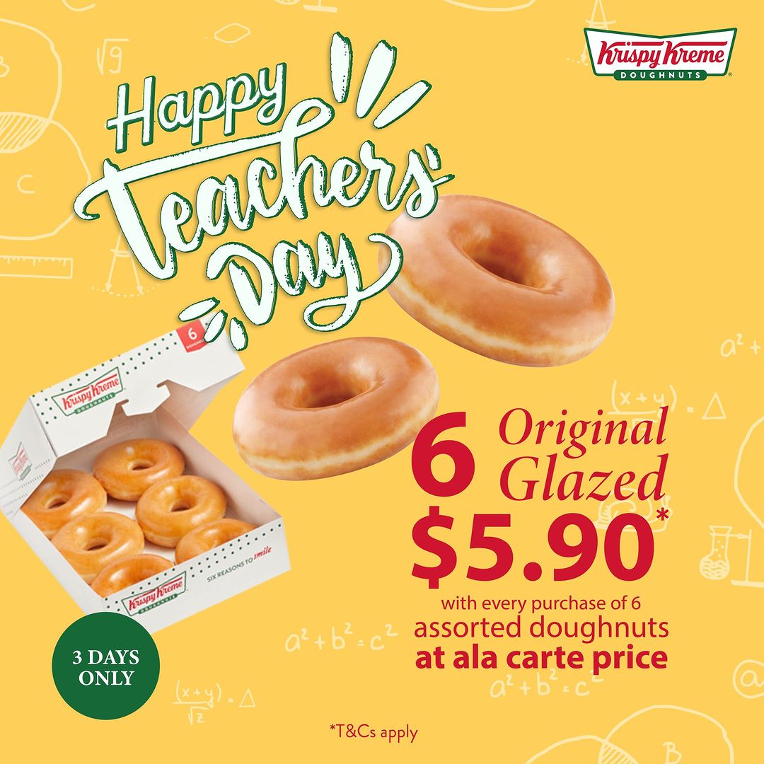 Krispy Kreme Get 6 Original Glazed doughnut for just 5.90 Singapore